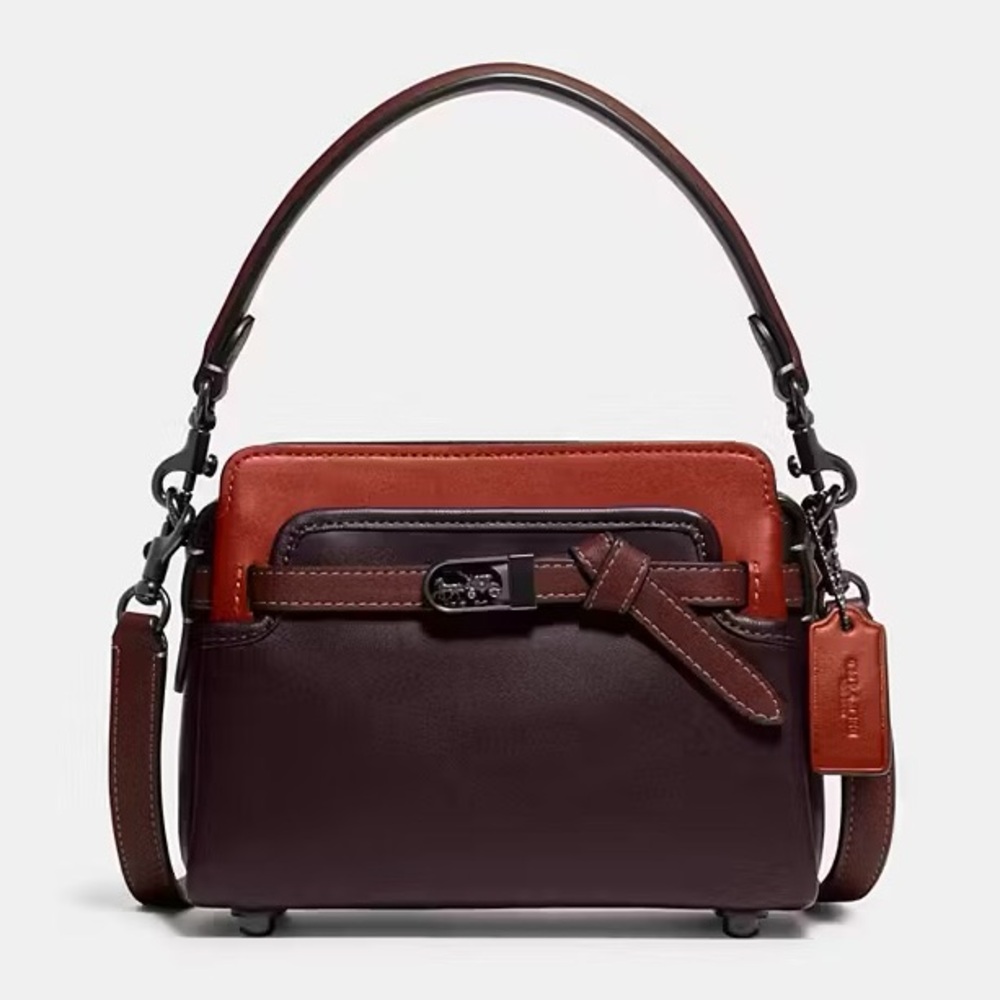 Coach TATE 18 Oxblood Glovetanned Leather Bag **READ**